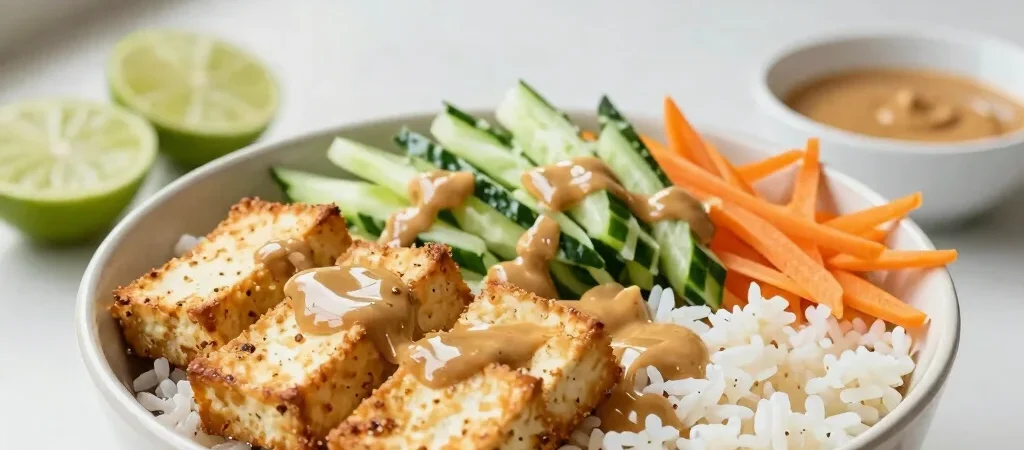 Crispy Tofu Rice Bowls With Lime